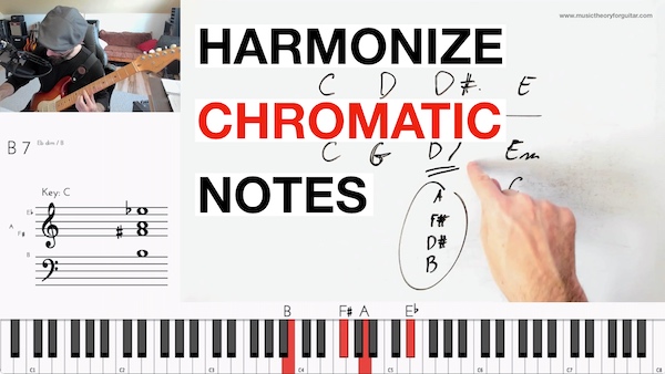 How to harmonize out-of-key notes in melodies with dominant seventh chords